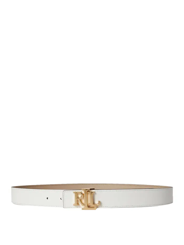 cintura ralph lauren reversibile da donna - bianco
