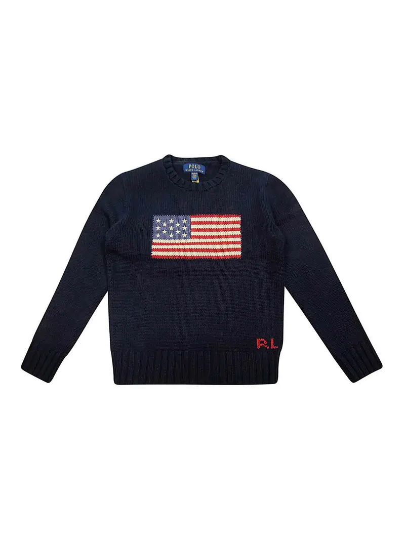 Ralph Lauren Maglia Bandiera Usa Blu scuro