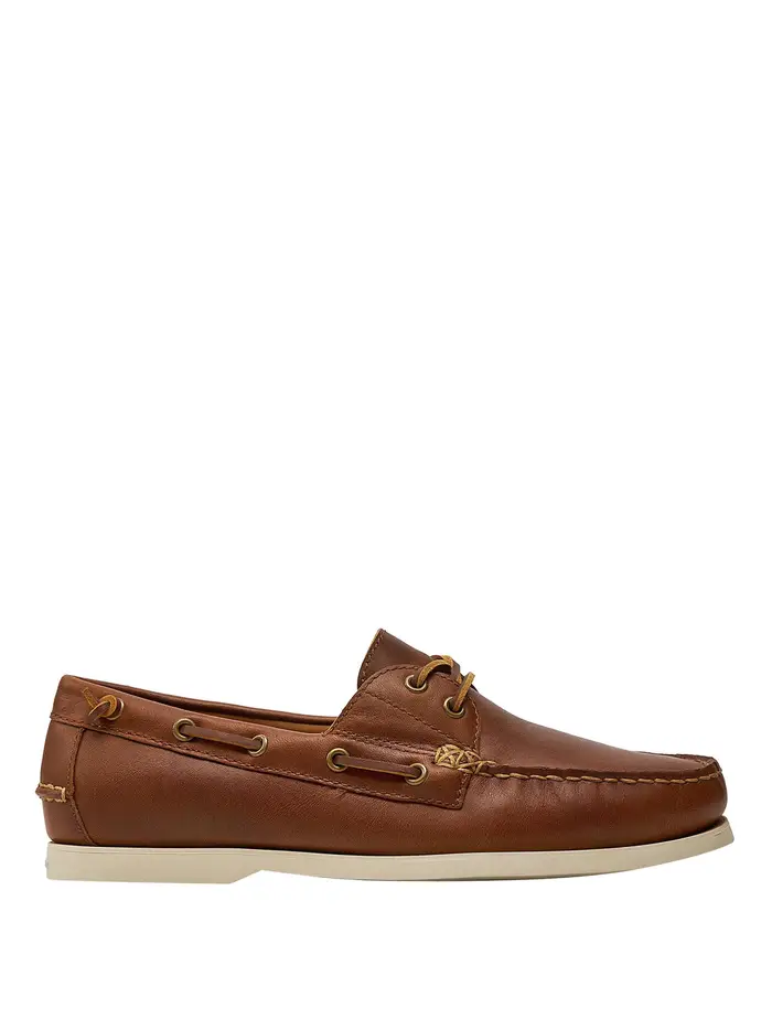 mocassini ralph lauren merton boat da uomo - beige