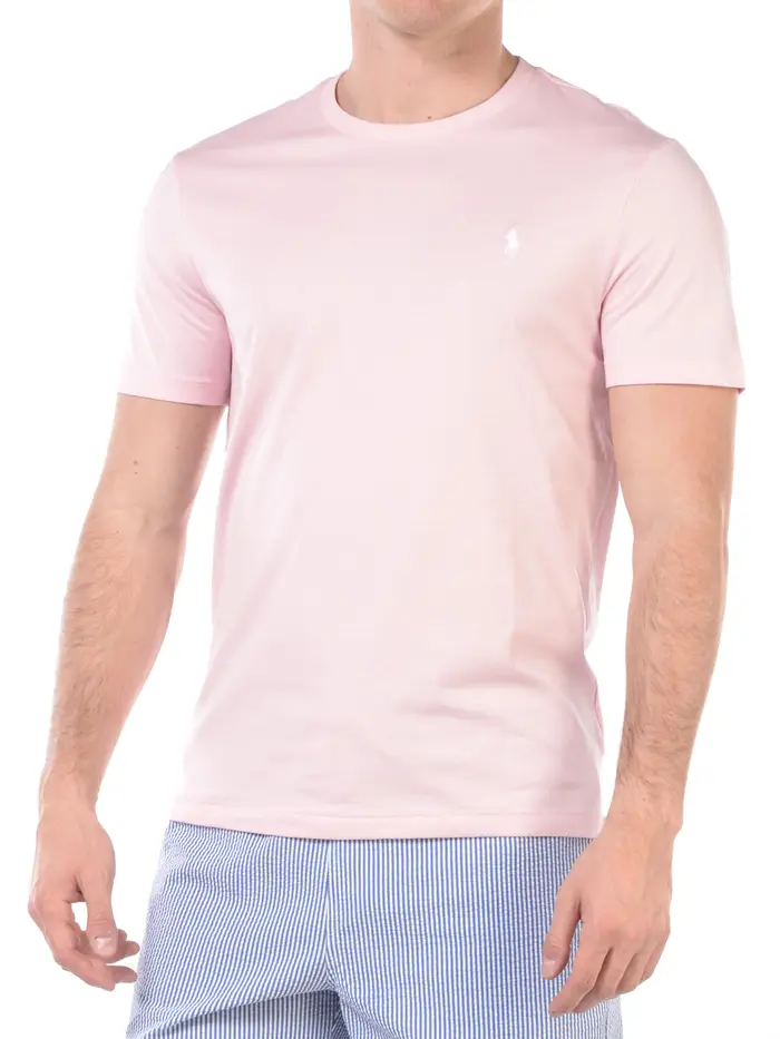 t Shirt da uomo Ralph Lauren girocollo con logo ROSA