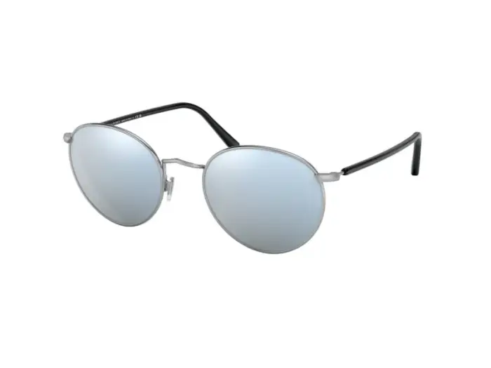 Uomo Ralph Lauren RL7076 934130 Occhiali da sole Metallo Argento Pantos Specchiate