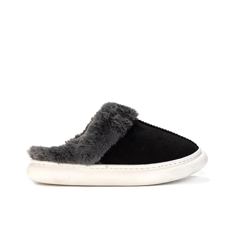 RAMBLAS Ciabatte donna nere da casa con interno e bordo in peluche