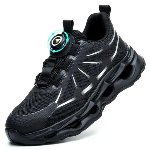 RASEARY Scarpe Antinfortunistiche Uomo Donna Antiscivolo Scarpe da Lavoro Leggere Scarpe da Cantiere con Punta in