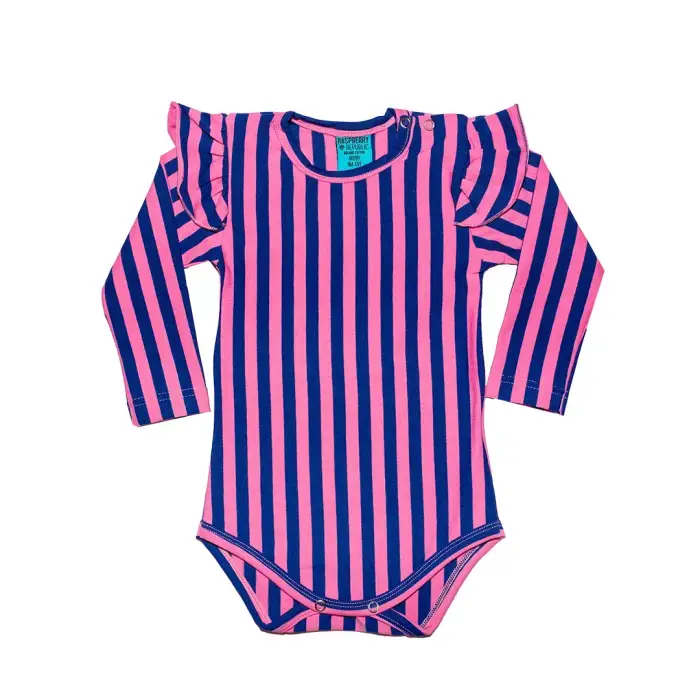 Body a maniche lunghe e maniche a sbuffo neonato Raspberry Republic Rose