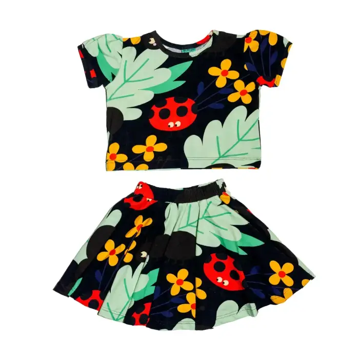 Completo gonna e top neonata ragazza Raspberry Republic Noir