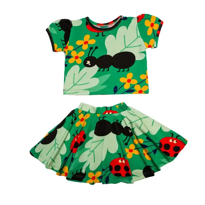 Completo gonna e top neonata ragazza Raspberry Republic Vert