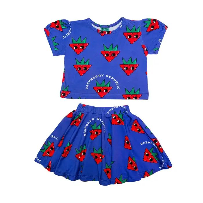 Completo gonna e top neonata ragazza Raspberry Republic Violet