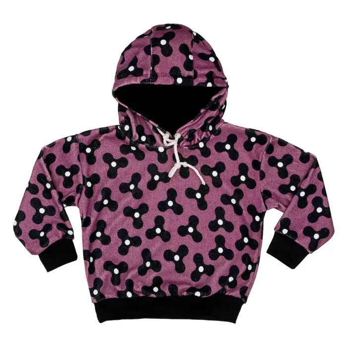 Felpa con cappuccio in velluto neonato Raspberry Republic Violet