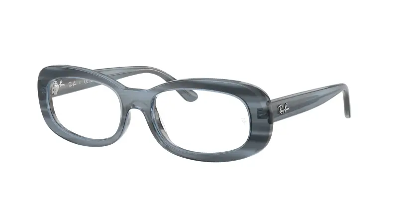 Ray - Ban Donna RX2221V 8456 Montature da vista Acetato Blu Trasparente Rotonda Normale
