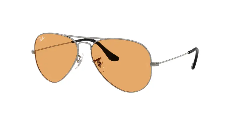 Ray - Ban Unisex RB3025 AVIATOR 004/33 Occhiali da sole Metallo Grigio Arancione Pilot Normale