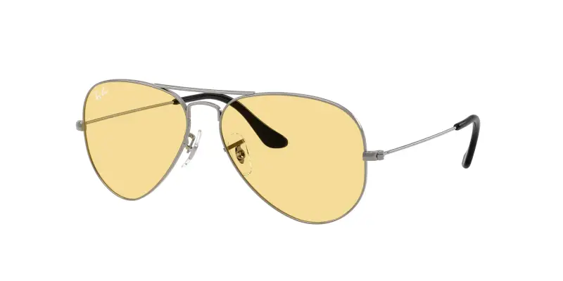 Ray - Ban Unisex RB3025 AVIATOR 004/R6 Occhiali da sole Metallo Grigio Giallo Pilot Normale