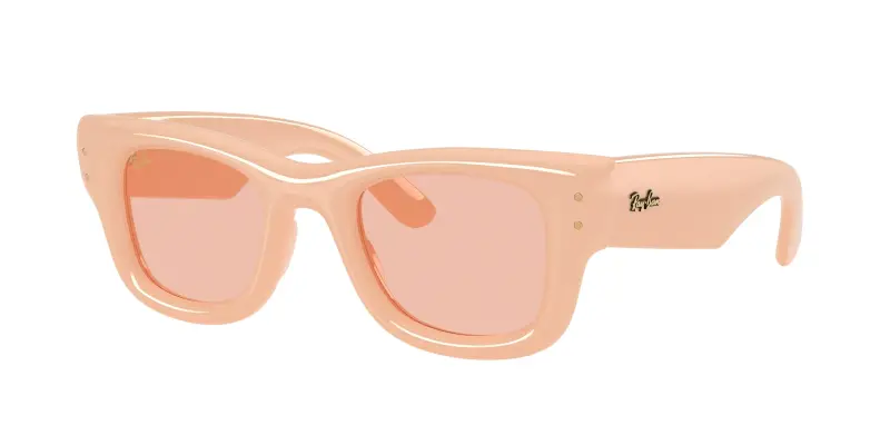 Ray - Ban Unisex RB4940 WAYFARER PUFFER 687584 Occhiali da sole Nylon Beige Rosa Squadrata Normale