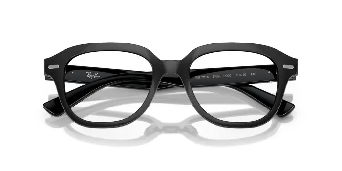 Ray - Ban Unisex RX7215 ERIK 2000 Montature da vista Acetato Nero Trasparente Squadrata Normale