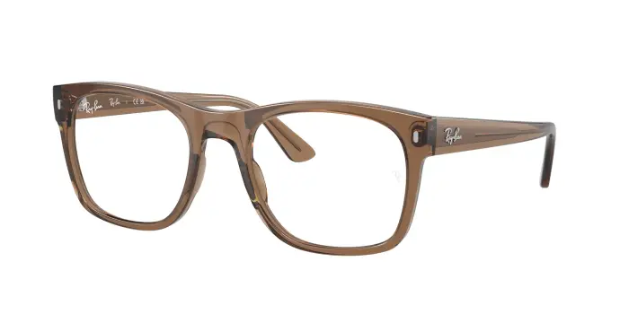 Ray - Ban Unisex RX7228 8198 Montature da vista Acetato Marrone Trasparente Squadrata Normale