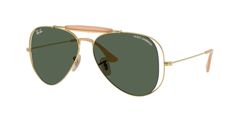 Ray - Ban Unisex x DOLCE&GABBANA RB3029M 001/71 Occhiali da sole Metallo Oro Verde Pilot Normale