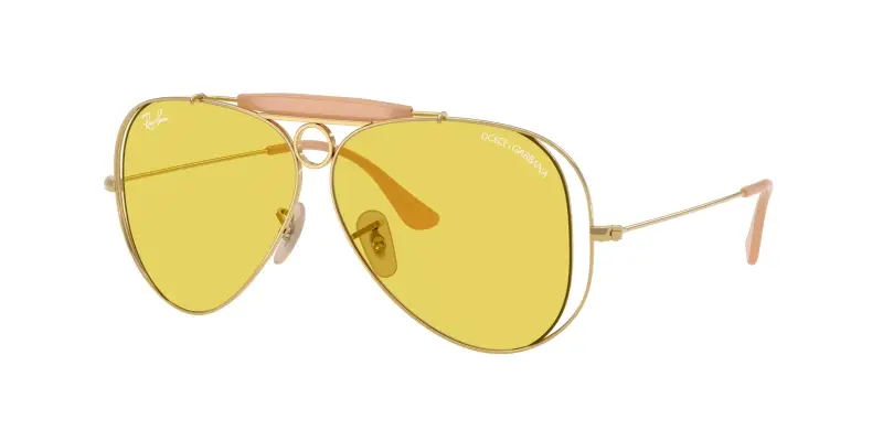 Ray - Ban Unisex x DOLCE&GABBANA RB3138M 001/85 Occhiali da sole Metallo Oro Giallo Pilot Normale