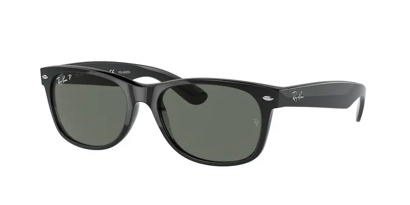 Ray - Ban Unisex RB2132 NEW WAYFARER 901/58 Occhiali da sole Iniettato Nero Verde Squadrata Polarizzata