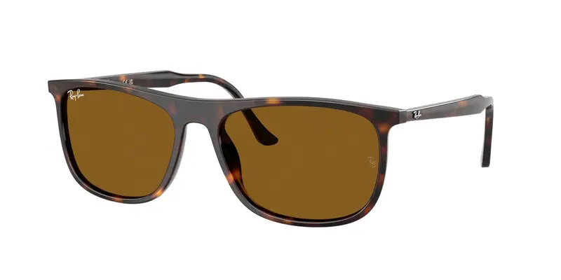 Ray - Ban Unisex RB2216 902/33 Occhiali da sole Acetato Tartaruga Marrone Squadrata Normale