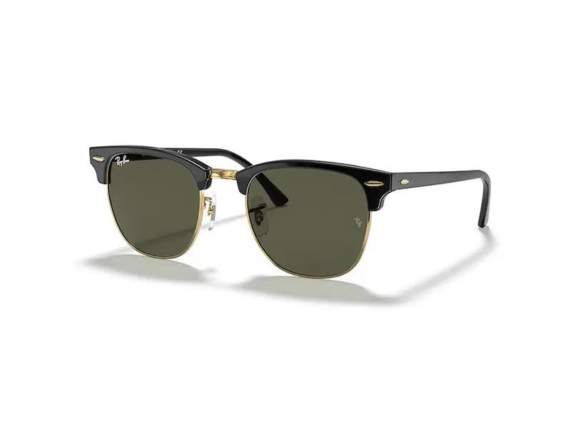 Ray - Ban Unisex RB3016 CLUBMASTER W0365 Occhiali da sole Acetato Nero G15 Squadrata Normale