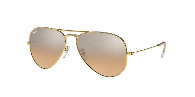 Ray - Ban Unisex RB3025 AVIATOR 001/3E Occhiali da sole Metallo Oro Rosa Pilot Normale