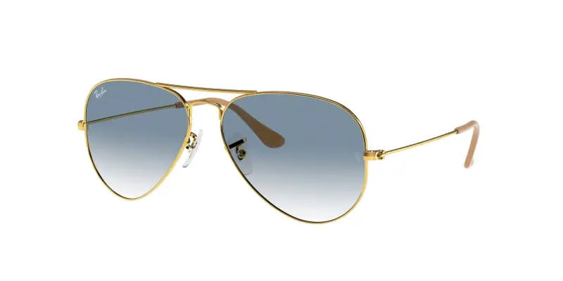 Ray - Ban Unisex RB3025 AVIATOR 001/3F Occhiali da sole Metallo Oro Blu Pilot Normale