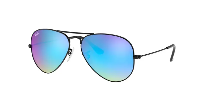 Ray - Ban Unisex RB3025 AVIATOR 002/4O Occhiali da sole Metallo Nero Blu Pilot Normale