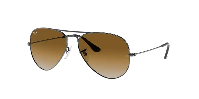 Ray - Ban Unisex RB3025 AVIATOR 004/51 Occhiali da sole Metallo Grigio Pilot Normale Sfumato