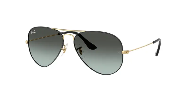 Ray - Ban Unisex RB3025 AVIATOR 9271GK Occhiali da sole Metallo Nero Blu Pilot Normale Sfumato