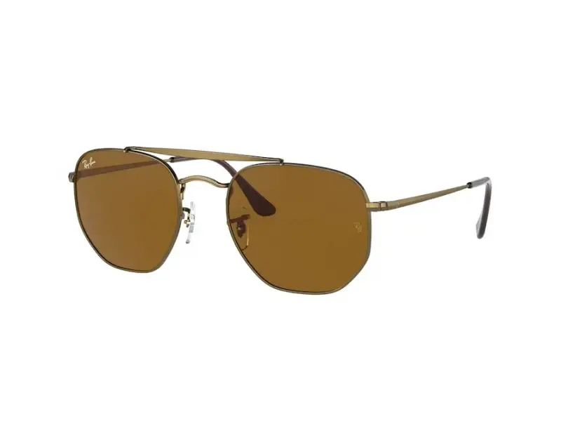 Ray - Ban Unisex RB3648 THE MARSHAL 922833 Occhiali da sole Metallo Oro Marrone Geometrica Normale