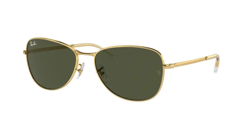Ray - Ban Unisex RB3733 001/31 Occhiali da sole Metallo Oro Verde Pilot Normale