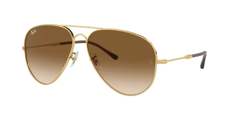Ray - Ban Unisex RB3825 OLD AVIATOR 001/51 Occhiali da sole Metallo Oro Marrone Pilot Normale Sfumato