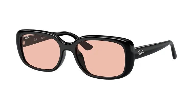 Ray - Ban Unisex RB4421D 667784 Occhiali da sole Acetato Nero Rosa Pillow Normale