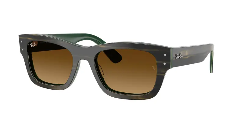 Ray - Ban Unisex RB7683S JOSEPH 140285 Occhiali da sole Acetato Verde Marrone Squadrata Normale Sfumato