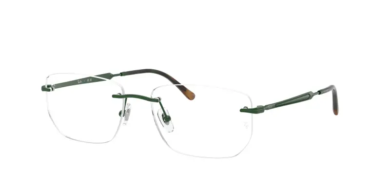 Ray - Ban Unisex RX3768V 3204 Montature da vista Metallo Verde Trasparente Geometrica Normale