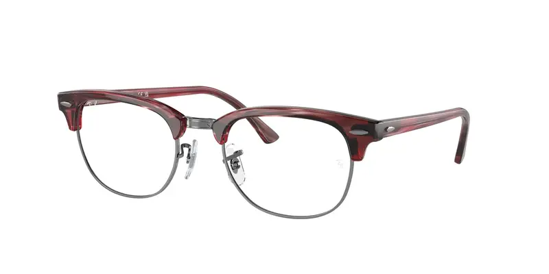 Ray - Ban Unisex RX5154 CLUBMASTER 8376 Montature da vista Acetato Rosso Trasparente Squadrata Normale