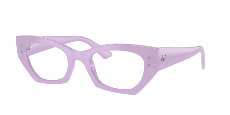 Ray - Ban Unisex RX7330 ZENA 8346 Montature da vista Iniettato Viola Trasparente Geometrica Normale