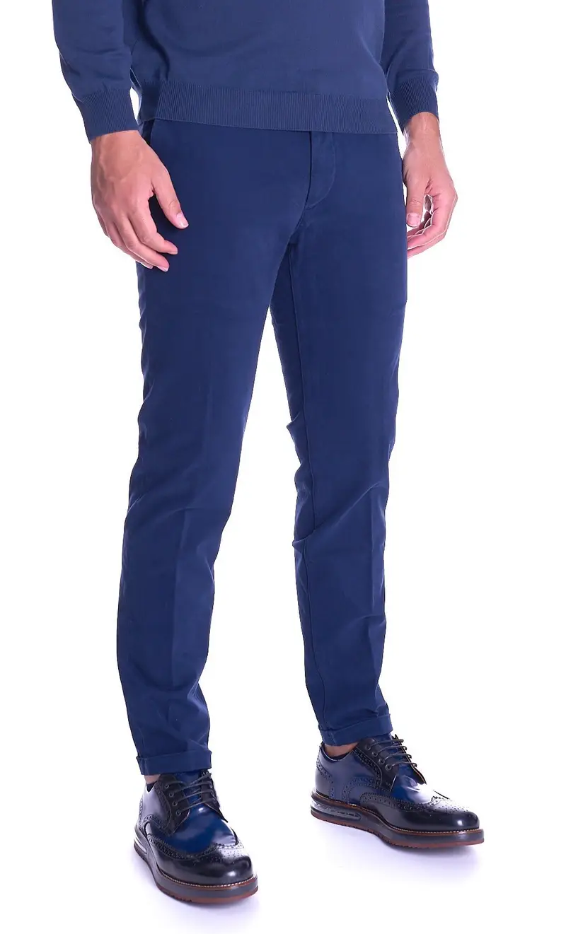 RE-HASH Pantalone mucha con risvolto, colore blu