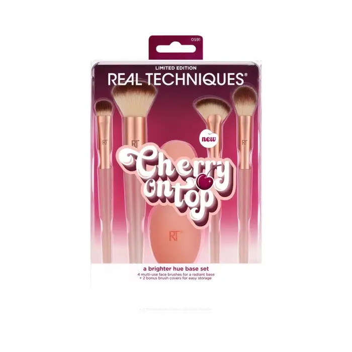 Real Techniques Cherry On Top A Brighter Hue Base Set di pennelli