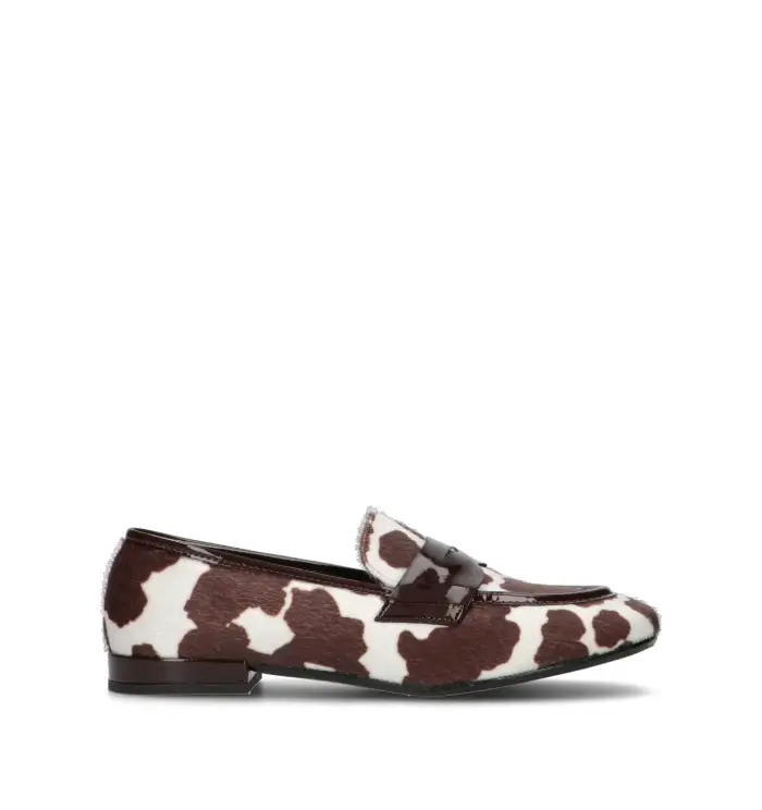 REBECCA VAN DIK Mocassino donna bianco/marrone in cavallino Vario