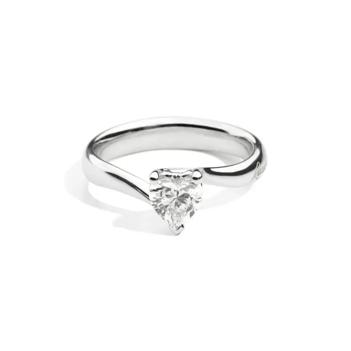 RECARLO Anelli Solitario Valentin Oro Bianco 18 Kt