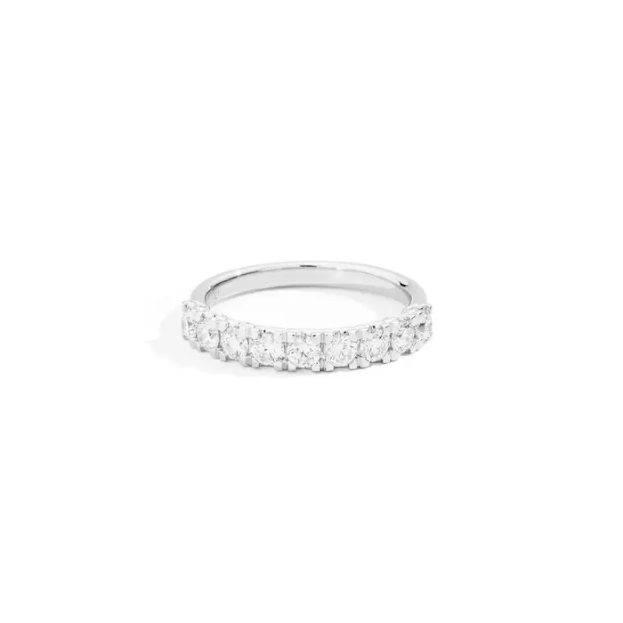 RECARLO Anello A Sette Pietre - Oro Bianco 18 Kt