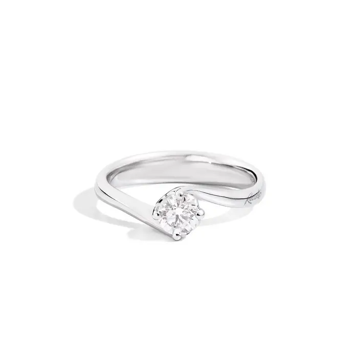 RECARLO Anello Solitario - Oro Bianco 18 Kt