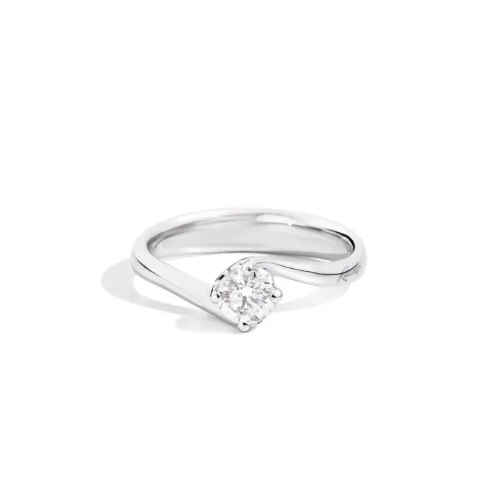 RECARLO Anello Solitario - Oro Bianco 18 Kt