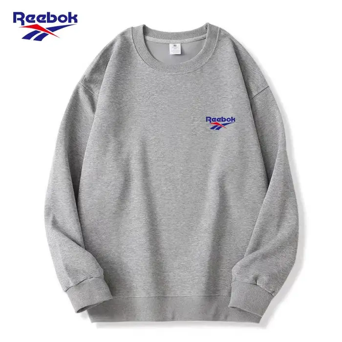 Felpa Girocollo Ricamata Reebok Nuova da Uomo e Donna per Primavera e Autunno Felpa con Cappuccio da Uomo M argento