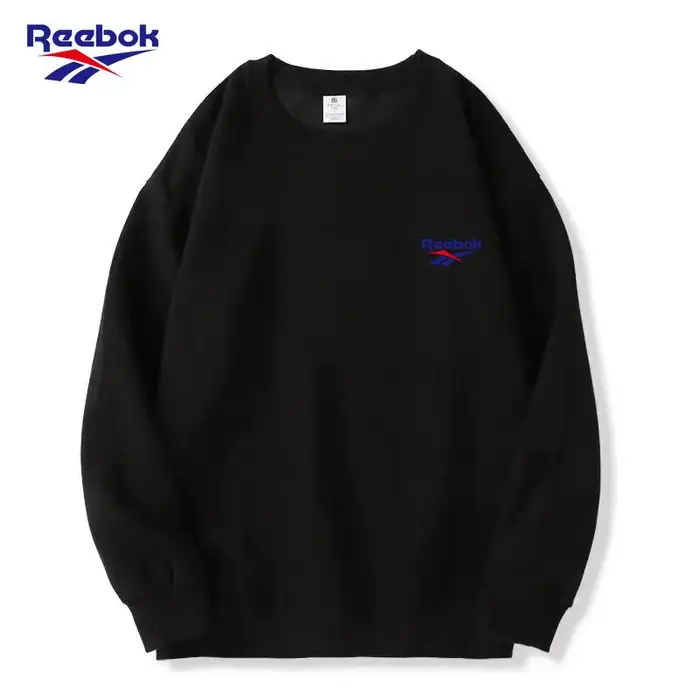 Felpa Girocollo Ricamata Reebok Nuova da Uomo e Donna per Primavera e Autunno Felpa con Cappuccio da Uomo M nero