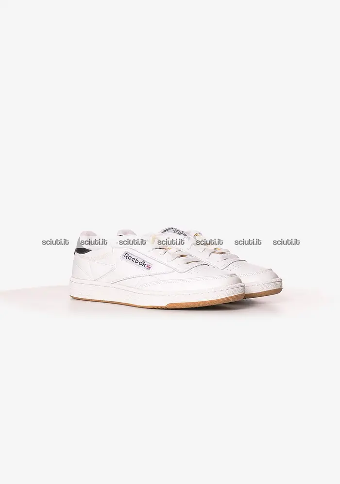Reebok Scarpe uomo bianco nero Club C 85 vintage