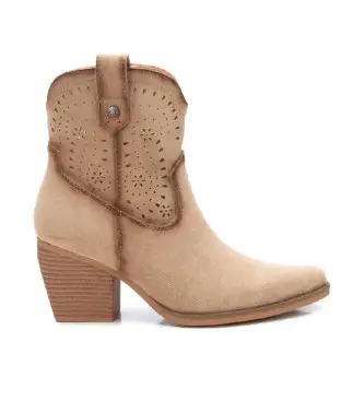 Refresh per donna 17251802-BEIGE Stivaletti in pelle 172518 beige, 5 a 8cm, Cerniera, Casual