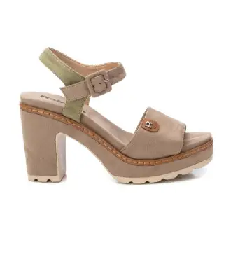 Refresh per donna 17279305-TAUPE Sandali in pelle 172793 tortora, 8 a 10cm, Camoscio, Fibbia, Casual Multicolore