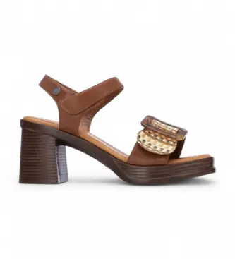 Refresh per donna 17502702-CAMEL Sandali 175027 marrone, 5 a 8cm, Velcro, Casual