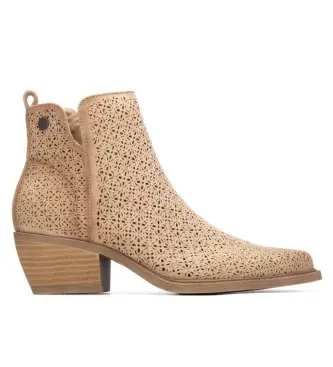 Refresh per donna 17504101-BEIGE Stivaletti beige 175041, Marrone, 3 a 5cm, Cerniera, Casual